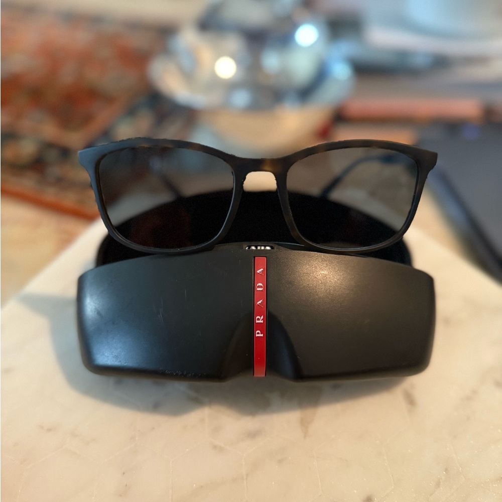 Prada Matte blue frame with Black lenses. Men's Glasses. 100% Authentic.